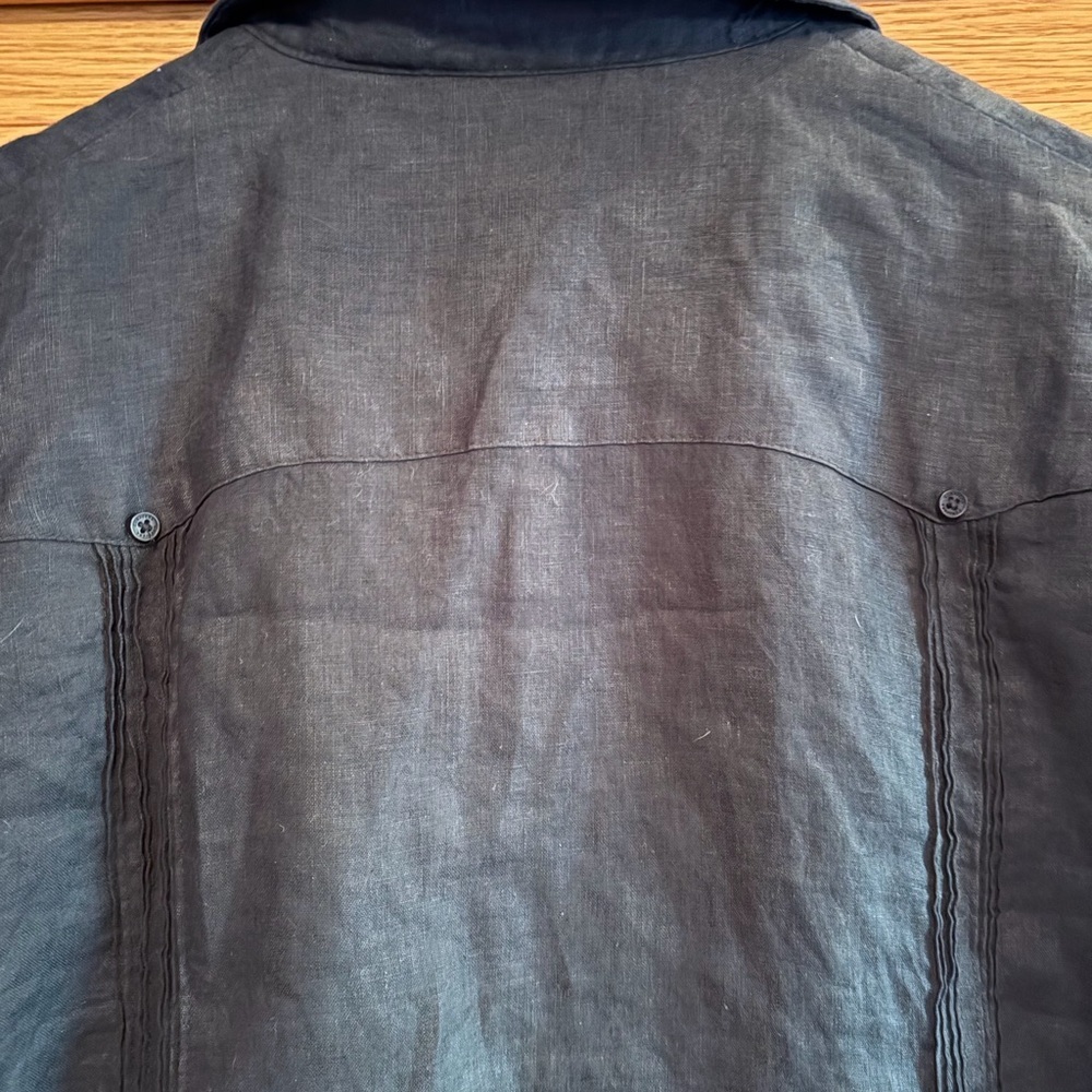 Cubavera Men's Dark Navy Casual Button Down Shirt - Picture 7 of 7